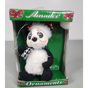 Annalee Ornaments 2010 Christmas 4.5” Ribbon Panda NIB